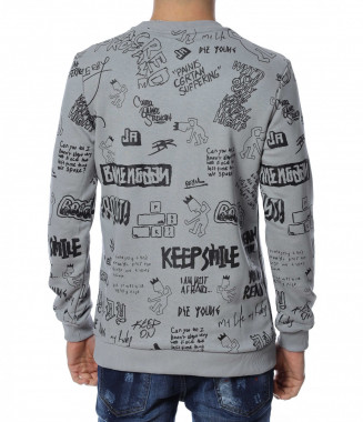 Блуза с дизайн 13128 - Сив 2