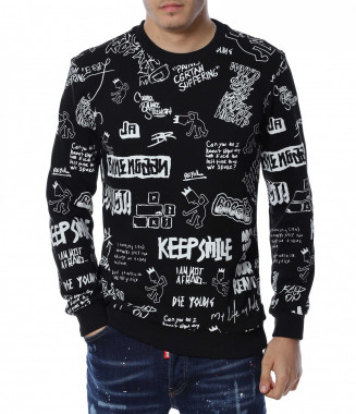 Блуза с дизайн 13128 - Черен