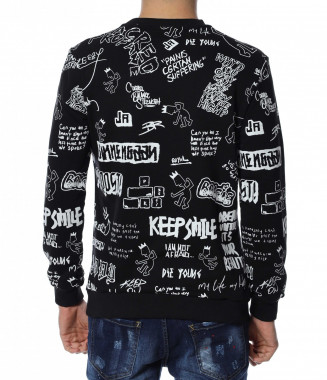 Блуза с дизайн 13128 - Черен 2