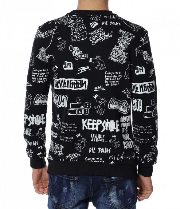 Блуза с дизайн 13128 - Черен