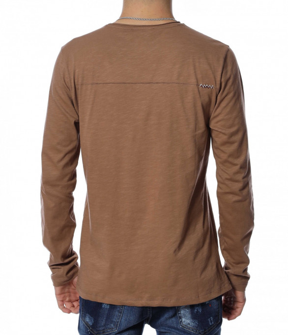 Блуза с дълъг ръкав 13148 - Кафяв