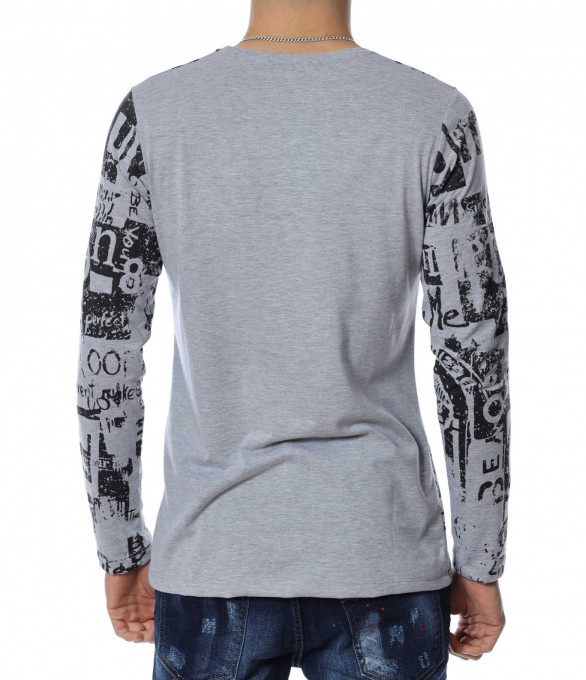 Блуза с дълъг ръкав 12935 - Сив