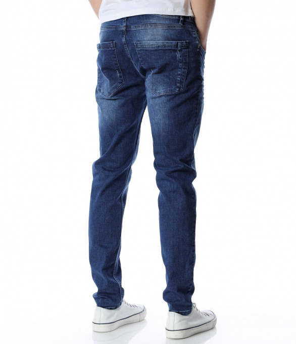 Дънки с надран ефект 13179 - Син