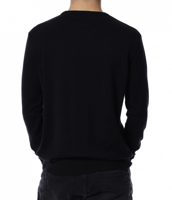 Пуловер от тънко плетиво 13137 - Черен