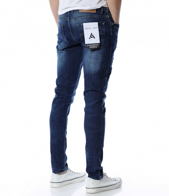 Slim fit дънки в син цвят 13153 - Син