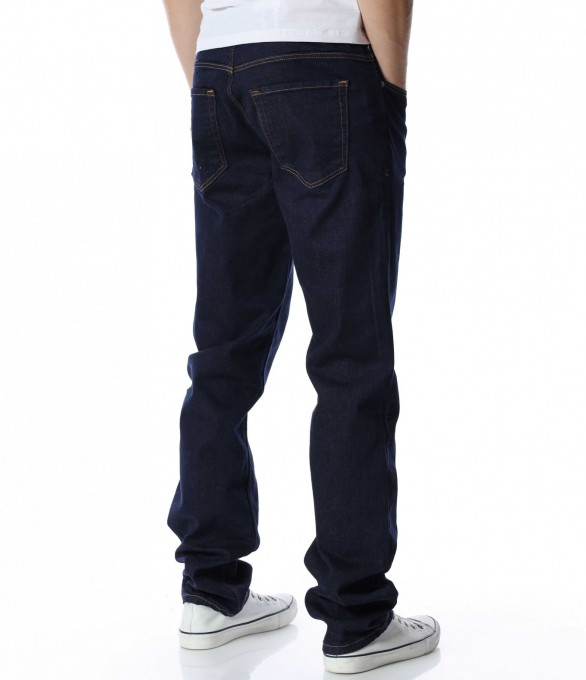 Едноцветен дънков панталон 13066 - Син