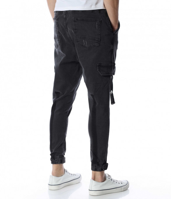 Стрийтстайл дънки 13184 - Черен