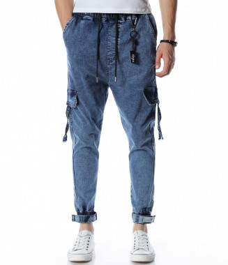 Стрийтстайл дънки 13184 - Син