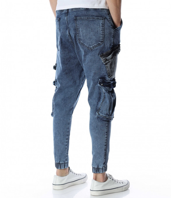 Стрийт стайл дънки 13186 - Син