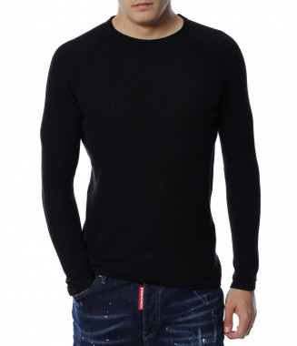 Есенен пуловер 13159 - Черен