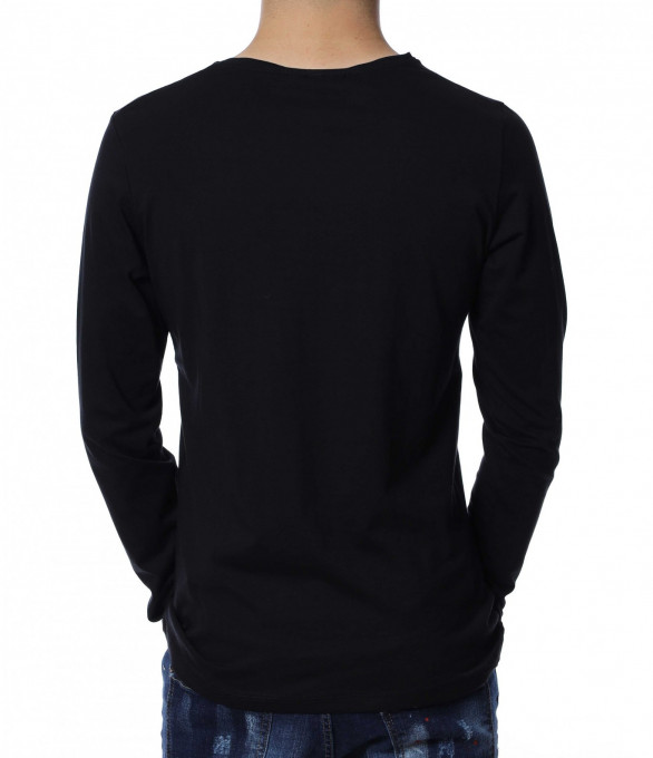 Блуза с апликация 12932 - Черен