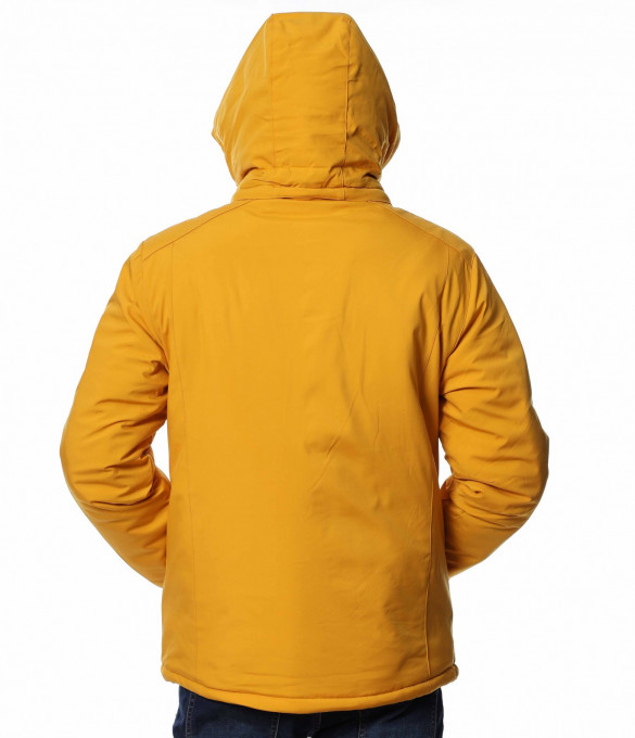Зимно яке с качулка 13194 - Жълт