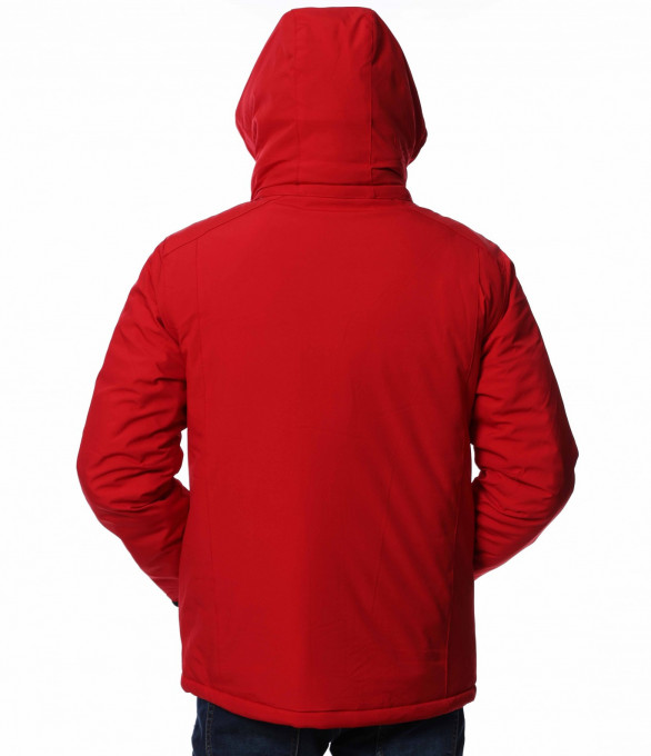 Зимно яке с качулка 13194 - Червен