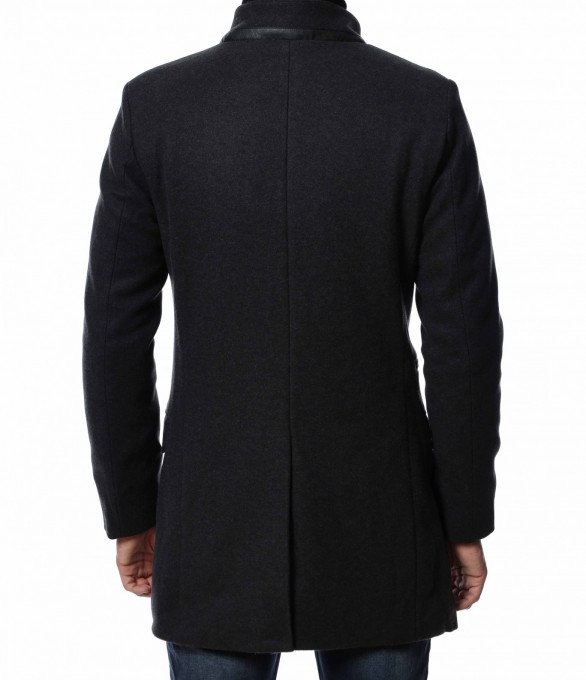 Класическо палто 13216 - Сив