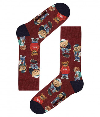 Цветни чорапи в бордо 13240...