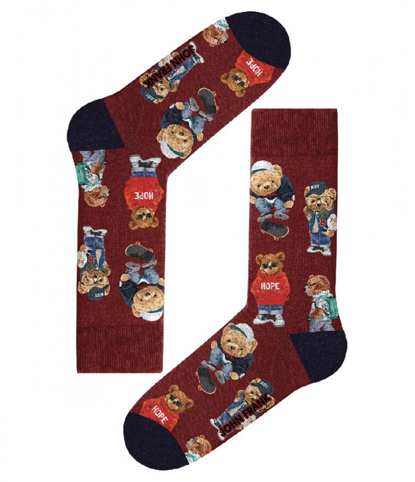 Цветни чорапи в бордо 13240 - Бордо