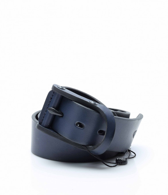 Син колан от естествена кожа 13260 - Син