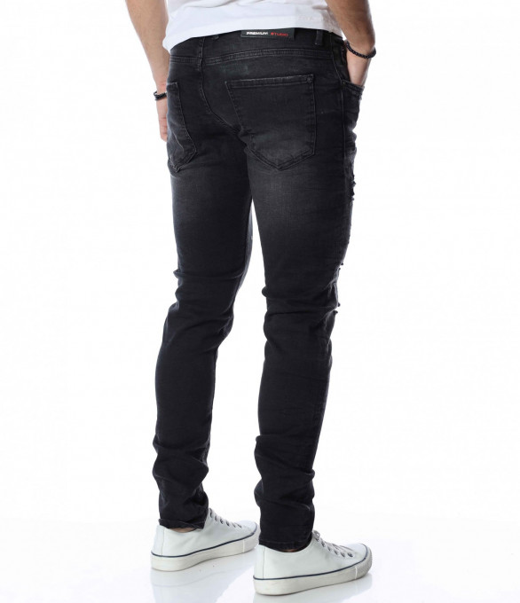 Черни дънки с акцент 13327 - Черен