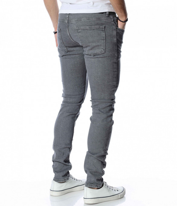 Стилен дънков панталон 13080 - Сив