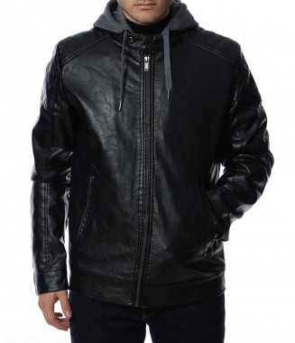 Кожено яке 13201 - Черен