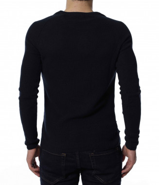 Пуловер с дизайн 13285 - Син 2