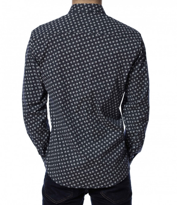 Риза с интересен десен 13300 - Черен