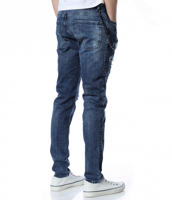 Дънки с декорация 13351 - Син