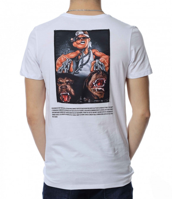 Тениска с надпис 13364 - Бял