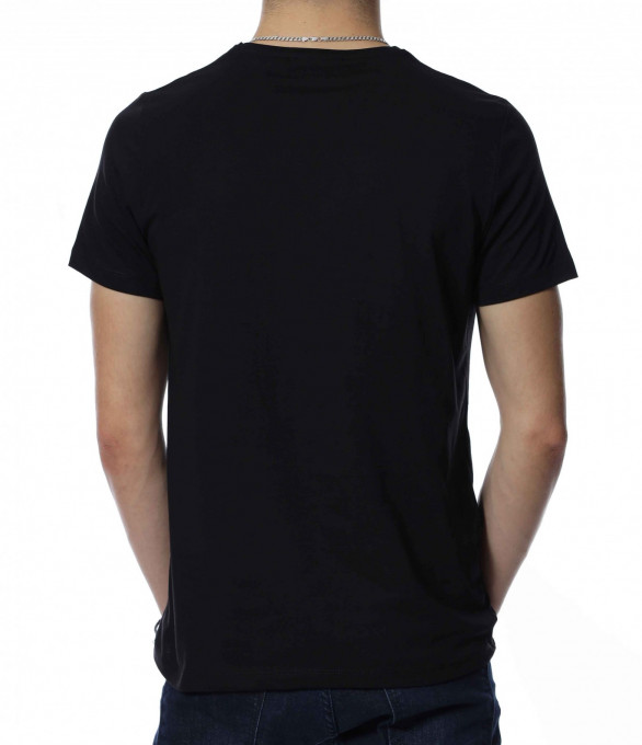 Тениска с цветен надпис 13360 - Черен