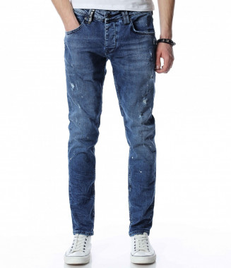 Сини дънки с пръски 13408 -...