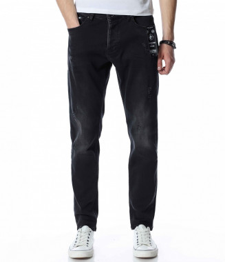 Черни дънки с кръпки 13409...