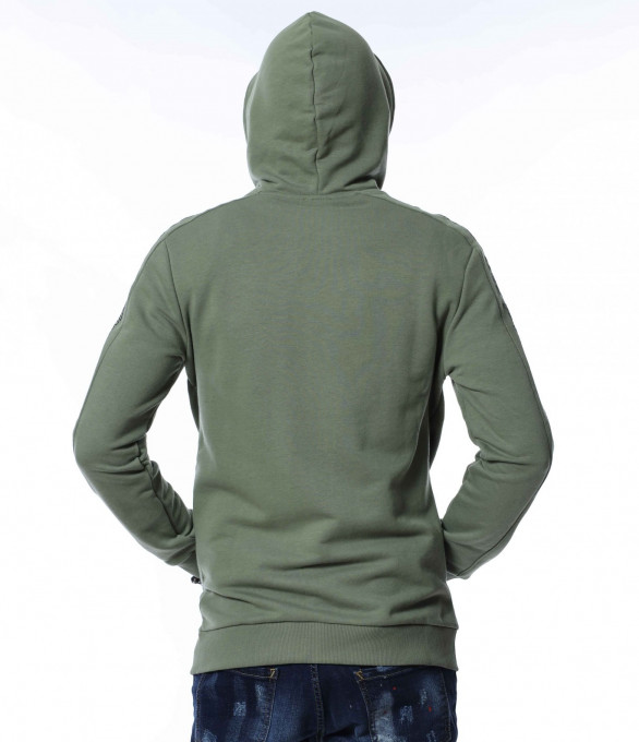 Суичер с качулка 13387 - Зелен