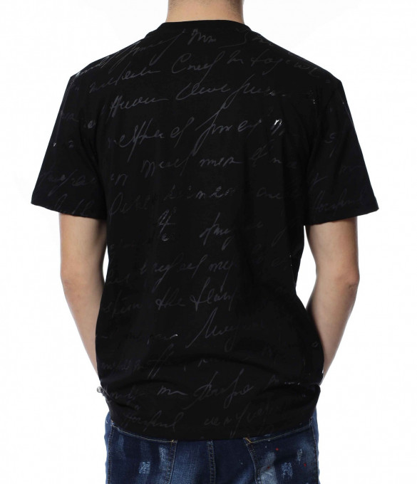 Тениска с надписи 13380 - Черен
