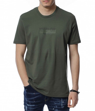 Тениска с надпис 13379 - Зелен