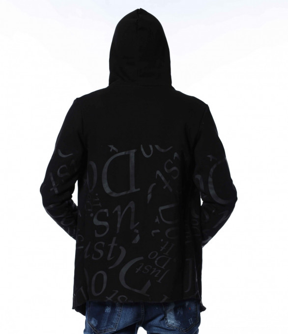 Суичер с издължена кройка 13416 - Черен