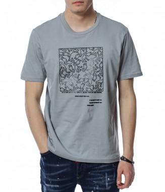 Тениска с 3D щампа 13378 - Сив