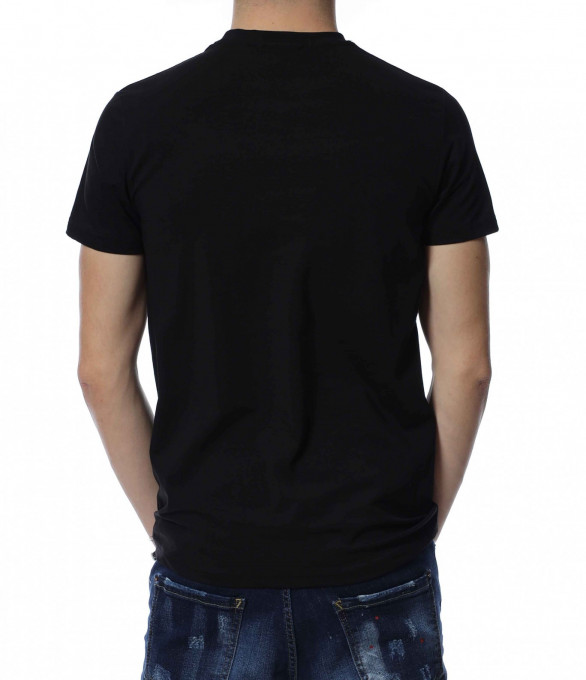 Тениска с надпис и щампа 13398 - Черен