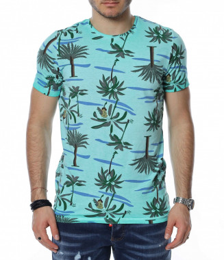 Тениска с флорален десен...