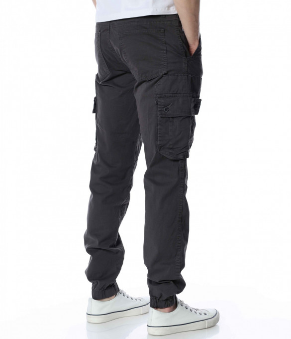 Карго панталон с ластици 13465 - Сив