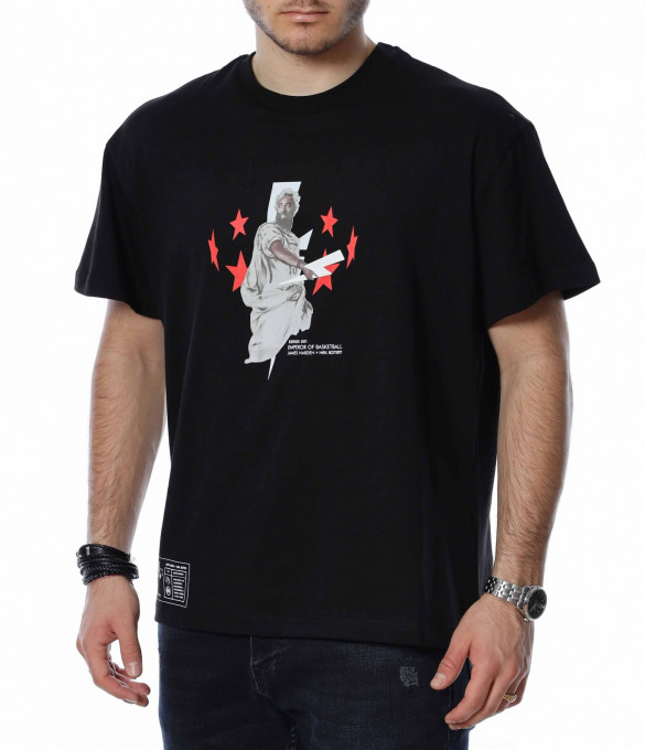 Тениска с апликация 13511 - Черен