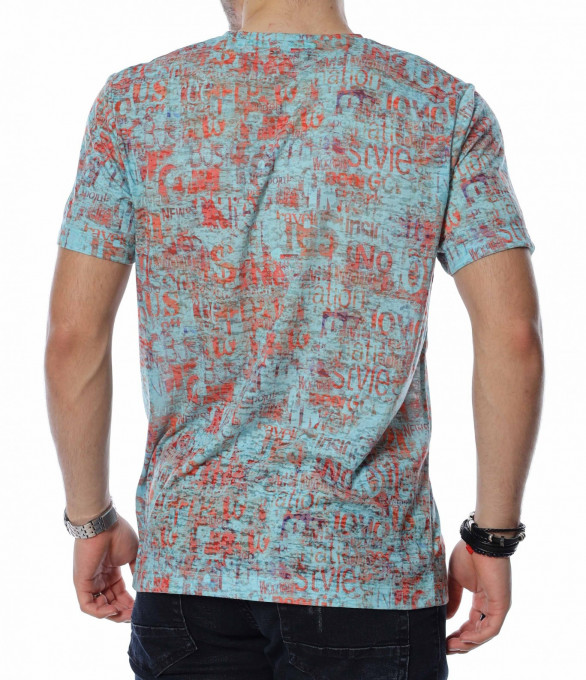 Тениска с дизайн 13518 - Тюркоазен