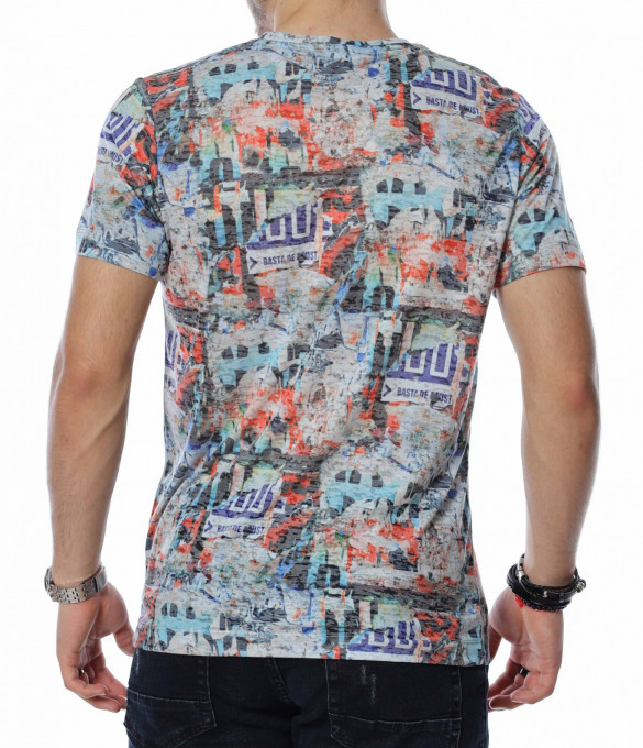 Тениска с VINTAGE дизайн 13516 - Син