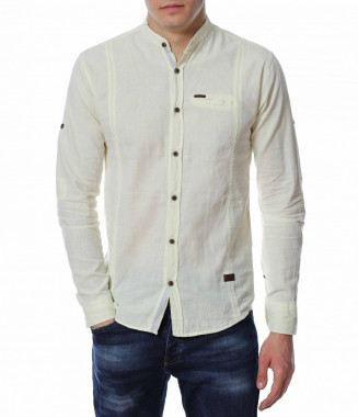 Памучна риза с попска яка...