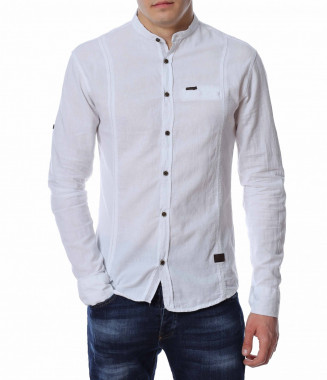 Памучна риза с попска яка...