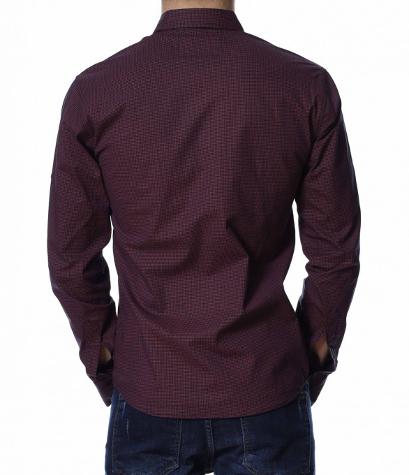 Риза с изискан дизайн 13476 - Бордо