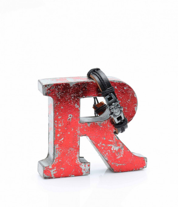 Гривна с декорация SKULL 13572 - Черен