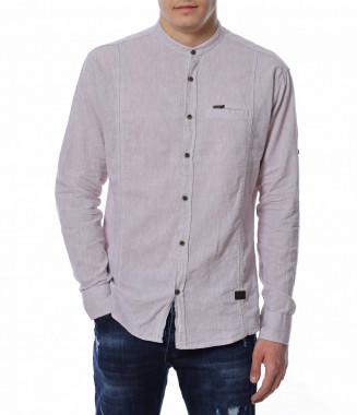 Памучна риза с попска яка...