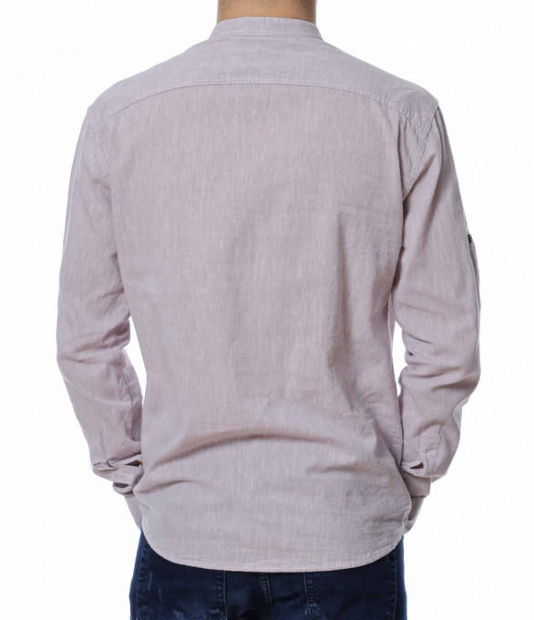 Памучна риза с попска яка 13483 - Розов