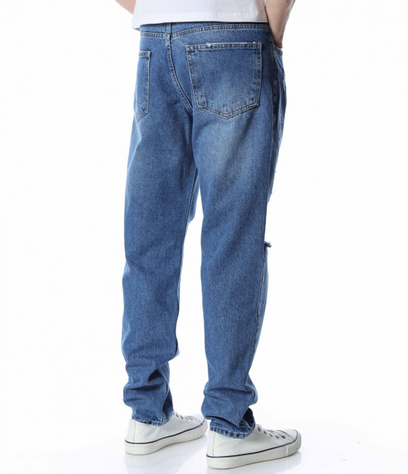 Loose fit дънки с накъсан мотив 13536...