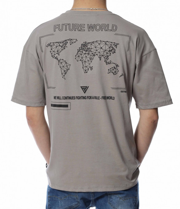 Тениска с надпис FUTURE WORLD 13625 -...